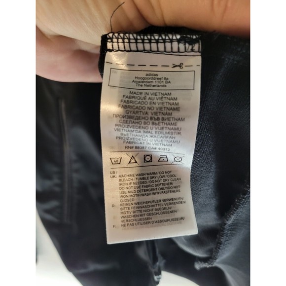 Adidas Men's SZ XL Track Jacket 3 Stripes Full Zip Long Sleeve Sportswear Black - Picture 8 of 10